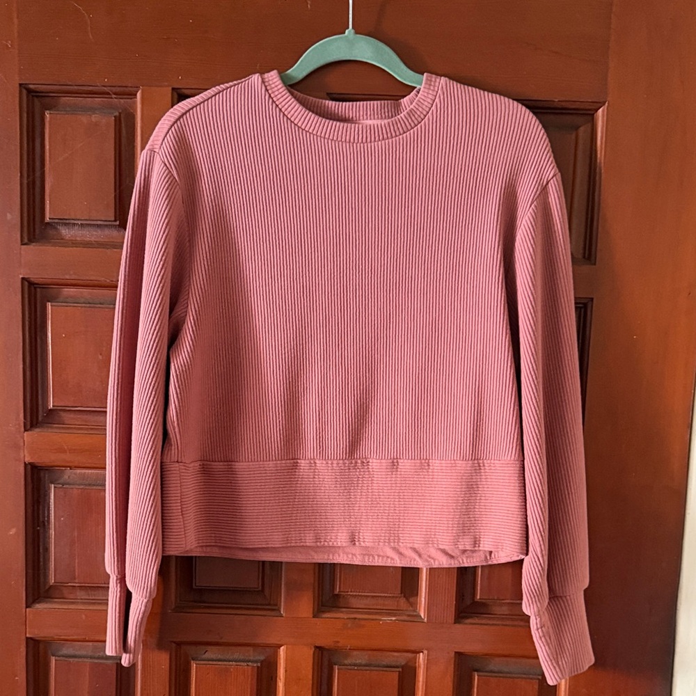 Varley Dusty Rose Ribbed Knit Top